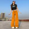 Pantalones Cargo Casuales de Moda para Mujer Estilo Europeo y Americano con Bolsillos, Joggers de Cintura Baja Ajustados de Pierna Recta para Otoño e Invierno 2024