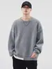 Ropa de Hombre Fengshe / Suéter de Punto Falso de Dos Piezas para Hombre Otoño e Invierno Cuello Redondo Holgado Jersey Suéter de Lana Costura Expuesta Retro Japonés