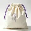Bolsas de algodão e linho personalizadas com cordão para joias, acessórios e pulseiras, sacos de tecido à prova de poeira com impressão de logotipo disponível