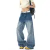 Jeans anchos de estrella retro americano 2026 para hombres y mujeres, jeans casuales holgados versátiles para parejas, venta al por mayor