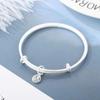 Pingente de estilo retrô fosco antigo Ping An Fu marca push-pull pulseira prateada feminina atacado TikTok entrega de fornecimento ao vivo