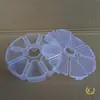 Caja Redonda Creativa de Plástico con 8 Compartimentos para Cuentas Caja de Almacenamiento de Escritorio Caja Redonda de Plástico Caja Redonda de Plástico para Almacenamiento de Joyería con Pedrería para Teléfono