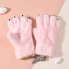 Nuevos Guantes de Felpa con Garra de Gato y Pata de Conejo de Estilo Coreano para Mujer, de Dedos Completos, Terciopelo Espesado, Lindos, para Adultos y Estudiantes, Pata de Oso, para Mantener el Calor