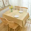 Mantel de lino de color liso, mezcla de algodón y lino, engrosado, diseño liso, estilo simple, adecuado para mesas de comedor, irradia una estética nórdica sofisticada, también adecuado para mesas de café