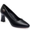 Zapatos de tacón medio de una sola capa para mujer 2021 nuevos primavera y verano cuero suave zapatos de mujer mediana edad adecuados para pies gordos y anchos tacones altos para mamás zapatos de cuero