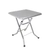 Mesa Gruesa de Doble Capa de Acero Inoxidable Estilo Industrial Restaurante de Barbacoa Puesto Mesa Larga Mesa Cuadrada Puesto de Comida Mesa Redonda Silla Plegable