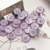Botão de Camisa Colorido Flores Redondas Manhattan Dois Olhos Cardigã Terno Top de Tricô Vestido Fivela Decorativa