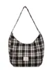 Bolsa de tela a cuadros para estudiante universitario de Otoño e Invierno, Bolso de hombro nuevo para mujer, Bolso cruzado ligero de gran capacidad