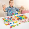 Bloques de Construcción para Niños con Cuerda, Juguetes de Pizarra de Dibujo de Doble Cara para Emparejar, Juguetes de Entrenamiento de Concentración y Pensamiento Lógico, Materiales Didácticos Montessori