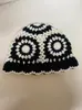 Sombrero de Conejo de Piel de Ganchillo Hecho a Mano Estilo Chino Sombrero de Pescador Hueco de Punto Tendencia Otoño e Invierno Sombrero de Cubo Estilo Chino