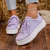 Zapatos de mujer de talla grande transfronterizos europeos y americanos, nuevo estilo otoño 2026, punta redonda, suela gruesa, con cordones, color liso, venta al por mayor de comercio exterior