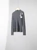Camiseta base de punto fino 100% lana merino sin costuras, cuello semialto, para mujer, corte ajustado espiga, nuevo suéter de otoño e invierno