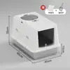 Caixa de Areia para Gatos Totalmente Fechada Anti-Odor de Aço Inoxidável Extra Grande Anti-Salpicos Vaso Sanitário para Filhotes e Gatos Grandes com Tampa Removível
