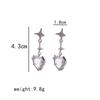 Pendientes de circonita de amor de lava de temperamento simple cuatro estrellas Mans corazón de melocotón líquido oscuro dulce fresco pendientes irregulares