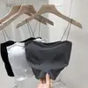 Camisola Interior de Tirantes para Principios de Primavera, Top Blanco de Mujer de Moda sin Espalda con Copas, Top Tubo de Abrigo