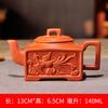 Tetera de arena púrpura Yixing olla cuadrada hecha a mano olla de bambú arcilla púrpura para el hogar grande y pequeña juego de té kung fu cafetera olla cuadrada Dragón Caballo