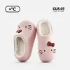 Pantuflas Originales Autorizadas de Hello Kitty para Mujer, Lindas, Impermeables, Se Pueden Usar al Aire Libre, Soporte para el Arco del Pie, Pantuflas de Algodón con Forro de Peluche, Invierno