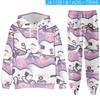 Novo Periférico 3D Sanrio Kuromi Moletom com Capuz Calças Legging Terno Estampado