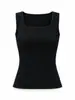 Miyake Luxo Leve Textura de Listras Verticais Top Quadrado sem Mangas Plissado para Mulheres Elástico Slim Fit Camada Base Roupa Íntima Roupa Externa Estilo Top