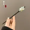 Grampo de Cabelo de Luxo com Toque Feminino, Borlas e Flores de Estilo Antigo, Grampo Versátil para Hanfu, Grampo para Coque na Nuca