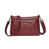 Bolso de Mujer 2026 Nuevo Modelo Bolso de Hombro para Mujer Bolso de Hombro de Moda con Relieve para Mamá de Mediana Edad Bolso Cruzado Simple Versátil