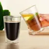 Copo Criativo Ins Listrado de Vidro para Bebidas Frias Copo de Café Japonês Doméstico de Camada Dupla Vertical Copo para Água com Gás Copo para Chá de Leite