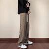 Calças de marca de moda retas e largas para primavera e outono 2024, masculinas, estilo americano ins, high street, perna larga, oversized, casuais