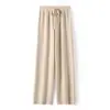 Pantalones Casuales de Pierna Ancha Rectos Gruesos de Cintura Alta para Otoño e Invierno Tejido Holgado Lana Cachemir Estilo Popular