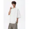 Nueva Camisa de Manga Corta con Botones Diagonales Estilo Chino para Hombre, Verano Talla Grande Marca de Moda Holgada Casual Fluida Top de Media Manga