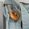 Agua Alcalina Simulada Pan Llavero Grande Lindo Juguete de Comida Llavero Divertido Colgante de Bolsa de Croissant Regalo