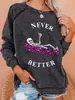 Serie de Cráneos de Halloween Nueva Divertida Impresión de Espacio de Viaje con Calavera Sudadera con Capucha de Cuello Redondo Manga Larga Otoño