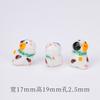 Gato de la Suerte de Cerámica Caqui Ruyi Pintado a Mano Agujero Recto Estéreo Gato Xiaohua Hecho a Mano DIY Pulsera Accesorios para el Cabello Colgante Material
