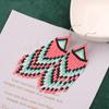 Aretes de Cuentas de Arroz de Colores a Juego de Marca Grande Estilo Étnico Nicho Joyería Hecha a Mano Aretes de Borla Bohemios Distintivos