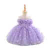 Vestido nuevo para niña, vestido de tutú para niña, vestido floral para actuación, vestido sin mangas, vestido de princesa para niña al por mayor