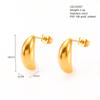 Pendientes de acero inoxidable con oro de 18 quilates de alta calidad, estilo retro, populares transfronterizos de Amazon, joyería francesa ligera de lujo tipo C de acero de titanio.