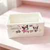 Caja de almacenamiento apilable plegable de escritorio de estilo japonés Kulomi Yugui Dog, cesta de almacenamiento de papelería plegable con forma de corazón para estudiantes y niñas