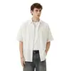 Nueva Camisa Retro Japonesa de Color Sólido de Manga Corta para Primavera, Verano y Otoño, Camisa Casual Versátil de Corte Holgado de Moda para Hombres con Estilo