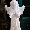 Adornos de ángel vintage de estilo europeo, estatua de yeso de resina de estilo americano, escultura de angelita, accesorios de decoración de escritorio