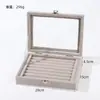 Caja de Almacenamiento de Joyas Aretes Joyas Collar Pulsera Compartimentada a Prueba de Polvo con Tapa Organizador Almacenamiento Terciopelo Caja de Almacenamiento de Joyas