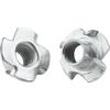 Porcas Galvanizadas de Quatro Garras Porcas para Móveis Porcas de Quatro Garras Porcas em Forma de Garra Parafusos Inseridos em Placa de Madeira para Alto-falante Pregos de Quatro Garras Atacado
