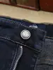 Pantalones de Hombre de Pierna Recta Ajustados de Color Azul Oscuro Elásticos de Cintura Media, Fibra de Poliéster, Jeans Lisos para Hombre, Novedad Otoño e Invierno
