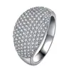 O anel de arco redondo com diamantes completos mais vendido na Europa e nos Estados Unidos, anel de bebê de luxo com diamantes completos Estrela do Céu, anel de noivado de zircônia com diamantes completos banhado a platina