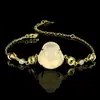 Joyería Nuevo Pulsera Calcedonia Natural Buda Buda Sonriente Pulsera Nuevo Estilo Chino Retro Versátil para Mujer Gama Alta Al por Mayor