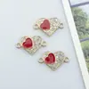 Al por mayor Estilo Coreano Especial Doble Punto de Colgante Patrón de Corazón de Diamante Aleación con Goteo de Aceite Collar Pulsera Colgante Joyería Accesorios DIY