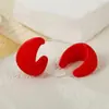 Brincos Geométricos Clássicos em Forma de C Europeus e Americanos, Brincos Circulares de Acrílico, Brincos em Forma de C Pintados com Spray em Cores Doces