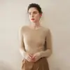 Tejido de punto de cuello redondo para mujer, Tejido de punto de lana sin costuras de cero presión, Tejido de punto versátil ajustado para usar debajo de otras prendas, Tejido de punto fino