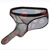 Calzoncillos de malla con labios y nariz de elefante para hombre, ropa interior sexy de secado rápido y cintura baja para jóvenes.