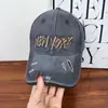 Gorra de Béisbol Retro Americana Desgastada para Hombres y Mujeres, Bordado de Letras de Marca de Moda, Gorra de Pico para Primavera y Verano, Sombrero de Sol Curvo para Adelgazar el Rostro