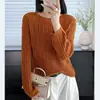 Suéter de punto hueco con cuentas para mujer, nueva colección otoño 2026, estilo holgado y relajado, suave y amigable con la piel, hecho con hilo fino tipo perla