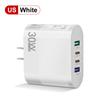 Cargador de Teléfono Móvil Estándar de 3.5A 30W 2Usb 2 Tipo-C Multi-Interfaz Cabezal de Carga de Viaje Europeo, Americano y Británico